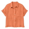 thumbnail image 1 of CHUMUD Plus Size Shirts for Women Short Sleeve Button Down Collared Shirt Trendy Summer, 1 of 9