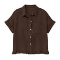 thumbnail image 1 of CHUMUD Plus Size Shirts for Women Short Sleeve Button Down Collared Shirt Trendy Summer, 1 of 8