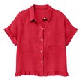 thumbnail image 1 of CHUMUD Plus Size Shirts for Women Short Sleeve Button Down Collared Shirt Trendy Summer, 1 of 9