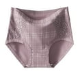 thumbnail image 1 of CHUMUD Plus Size Underwear for Women High Waisted Briefs Breathable Soft Panties Plaid Lace Briefs, 1 of 3