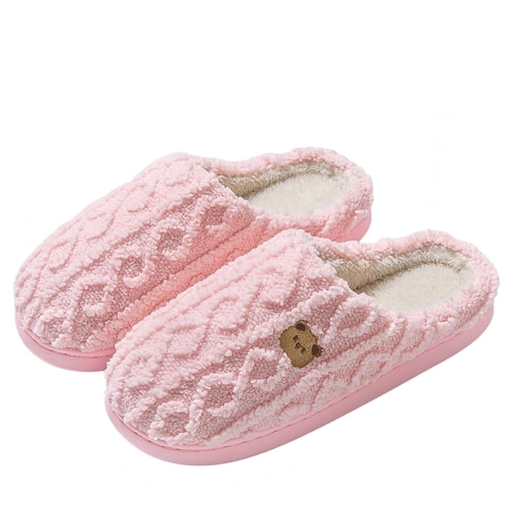 CHUMUD Plush Slippers for Women Fuzzy Winter Warm with Memory Foam House Comfort Fluffy Lining Anti-Skid Cute Indoor Shoes