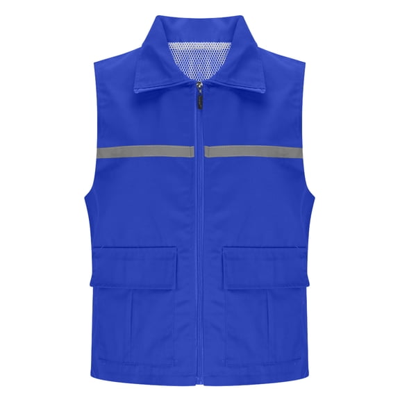 CHUMUD Reflective Lightweight Zip-Up Vest with Pockets for Outdoor Sports and Activities Sleeveless Windbreaker