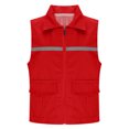 thumbnail image 1 of CHUMUD Reflective Lightweight Zip-Up Vest with Pockets for Outdoor Sports and Activities Sleeveless Windbreaker, 1 of 7