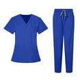 thumbnail image 1 of CHUMUD Scrubs Set for Women, Nurse Uniform V-Neck Top and Drawstring Cargo Pants with Multi Pocket Nurse Workwear, 1 of 8