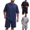 thumbnail image 1 of CHUMUD Shorts Sets for Men 2 Piece Outfits Summer Matching Set Short Sleeve T-Shirts Drawstring Shorts Set Athletic Tracksuits (Avail for Big & Tall), 1 of 8