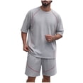 thumbnail image 1 of CHUMUD Shorts Sets for Men 2 Piece Outfits Summer Matching Set Short Sleeve T-Shirts Drawstring Shorts Set Athletic Tracksuits (Avail for Big & Tall), 1 of 9