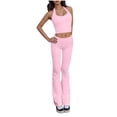 thumbnail image 1 of CHUMUD Two Piece Sets for Women Petite Summer Outfits Sleeveless Halter Crop Tank Tops Wide Leg Pants Matching Set Gym Workout Casual Going Out Travel, 1 of 9
