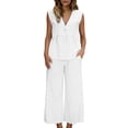 thumbnail image 1 of CHUMUD Two Piece Sets for Women Petite Summer Outfits Sleeveless Tank Tops Wide Leg Pants Matching Lounge Vacation Travel Set Casual Office Work Going Out, 1 of 9