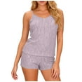 thumbnail image 1 of CHUMUD Two Piece Sets for Women Summer Outfits Lounge Sets Sleeveless Spaghetti Strap Cami V Neck Ribbed Tank Tops Shorts Casual, 1 of 7