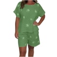 thumbnail image 1 of CHUMUD Two Piece Sets for Women Summer Outfits Short Sleeve Crew Neck Tees Shorts Casual Lounge (Avail for Plus Size), 1 of 7