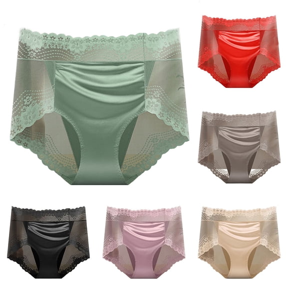 CHUMUD Underwear for Women High Waisted Full Coverage Briefs Soft Breathable Lace Panties