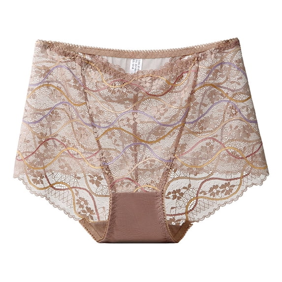 CHUMUD Underwear for Women High Waisted Full Coverage Briefs Soft Strech Breathable Solid Lace Mesh Panties