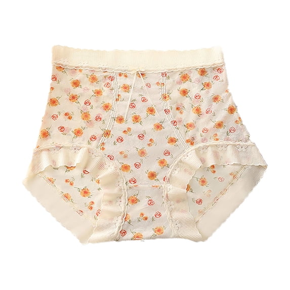 CHUMUD Underwear for Women Lace Floral Cute High Waisted Full Coverage Briefs Breathable Soft Panties