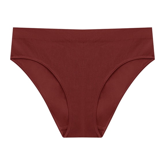 CHUMUD Underwear for Women Mid Waisted Full Coverage Briefs Ribbed Breathable Soft Solid Panties