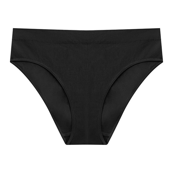 CHUMUD Underwear for Women Mid Waisted Full Coverage Briefs Ribbed Breathable Soft Solid Panties