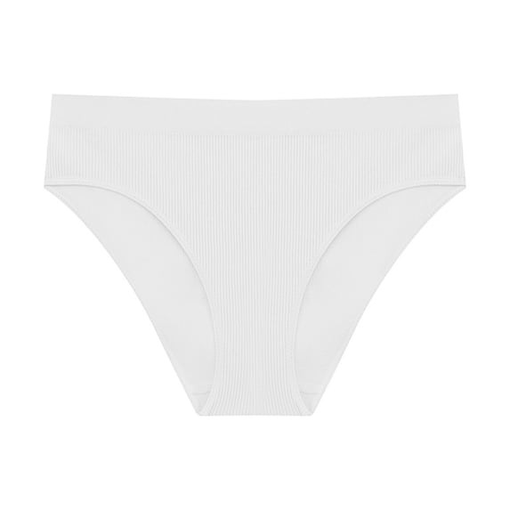 CHUMUD Underwear for Women Mid Waisted Full Coverage Briefs Ribbed Breathable Soft Solid Panties
