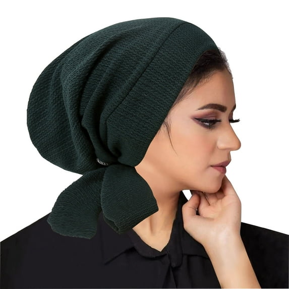 CHUMUD Women Pre Tied Headscarf Solid Wave Chemotherapy Caps Headwrap Chemo Turban Headwear Hats