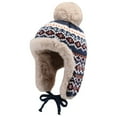 thumbnail image 1 of CHUMUD Women Winter Beanie Hats Fair Isle Knitted String Hat Cute Outdoor Warmth Thick Woolen Hats Ear Protection, 1 of 2