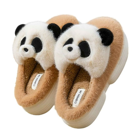 CHUMUD Women's Animal Slippers - Cute Panda Indoor Slippers Warm Plush House Shoes with Thickened Non-Slip Soles, Lovely Holiday Gift