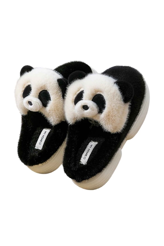 Women's Animal Slippers - Cute Panda Indoor Slippers Warm Plush House Shoes with Thickened Non-Slip Soles, Lovely Holiday Gift