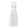 thumbnail image 1 of CHUMUD Women's Boho 2 Piece Eyelet Skirt Set Sleeveless Hollow Out Lace Tank Top Maxi Skirt Outfits Fashion Party Dress Casual Going Out Vacation Travel, 1 of 5