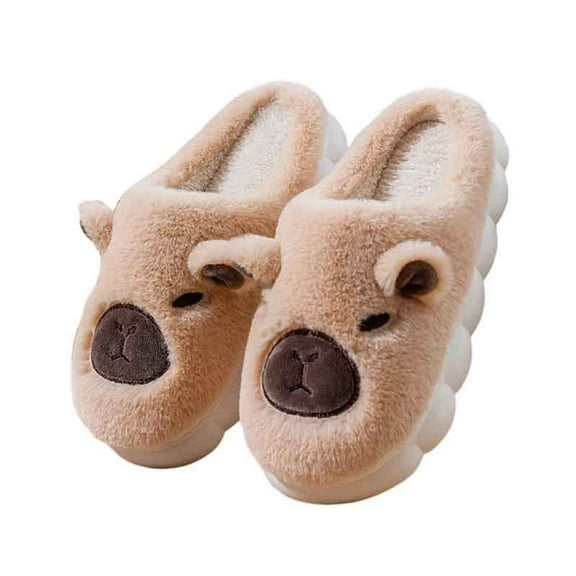 CHUMUD Women's Capybara Slippers - Warm Plush House Shoes with Thickened Non-Slip Soles, Cute Animal Indoor Slippers, Lovely Holiday Gift