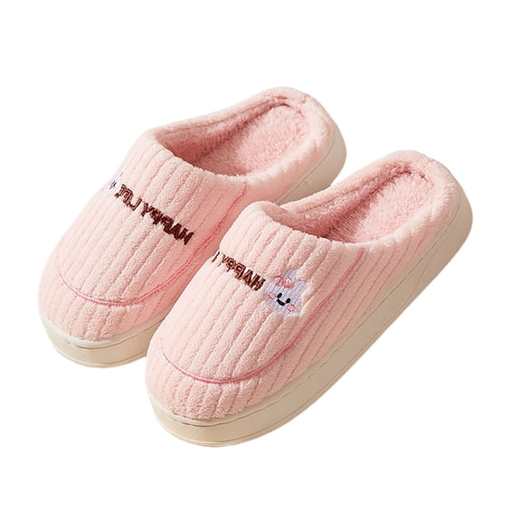 CHUMUD Women's Cotton Slippers - Cozy Fleece Lined with Non-Slip Sole, Warm Indoor House Shoes