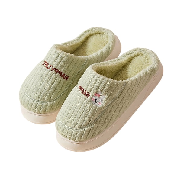 CHUMUD Women's Cotton Slippers - Cozy Fleece Lined with Non-Slip Sole, Warm Indoor House Shoes