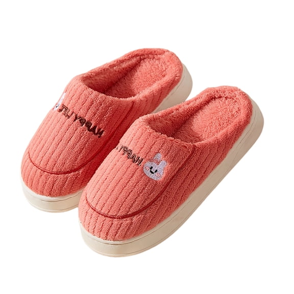 CHUMUD Women's Cotton Slippers - Cozy Fleece Lined with Non-Slip Sole, Warm Indoor House Shoes