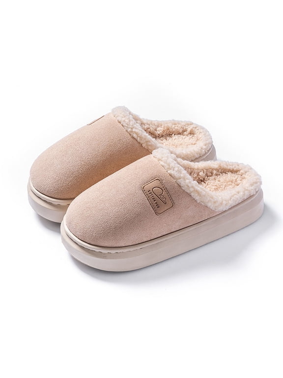 Women's Cozy Memory Foam Scuff Slippers Casual Slip On Warm House Shoes Rubber Sole Indoor/Outdoor