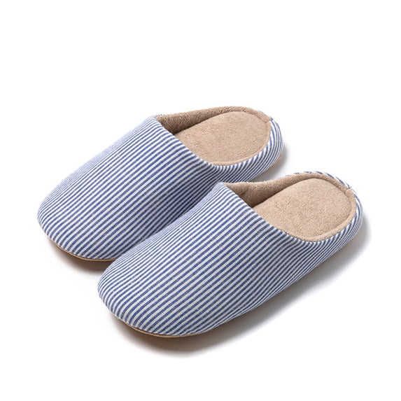CHUMUD Women's Cozy Winter Slippers with Striped Textured Upper and Plush Fleece Lining, Memory Foam Insole, Snug Fit Home Shoes, Size up for Comfort