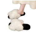 thumbnail image 1 of CHUMUD Women's Faux Fox Fur Slippers - Plush Open-Toe Mules with Cushioned Non-Slip Sole, Cozy Winter Slides, 1 of 9