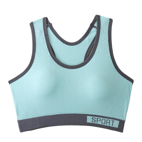CHUMUD Women's Full Coverage Sports Bra Racerback no Underwire Supportive Workout Color Block Bralette