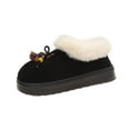 thumbnail image 1 of CHUMUD Women's Furry Snow Bootie Slippers - Fully Plush Lined with Bow Detail, Round-Toe & Thick Sole, Cozy Winter Boots Indoor Outdoor, 1 of 9