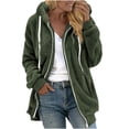thumbnail image 1 of CHUMUD Women's Fuzzy Fleece Jacket Zip up Casual Cardigan Oversized Outerwear Fluffy Sherpa Hoodie Winter Warm Coats with Pockets, 1 of 5