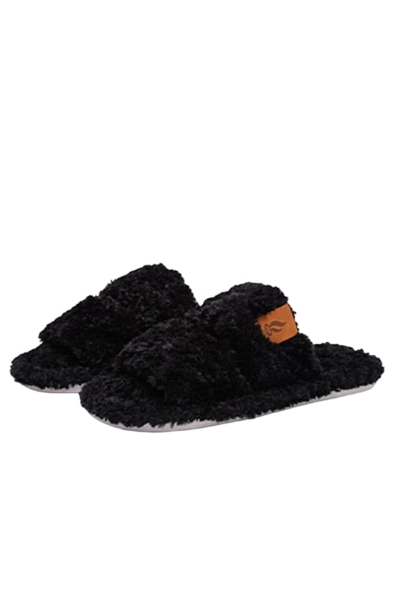 Women's Fuzzy Open-toe Slippers Soft Comfy Memory Foam Indoor House Shoes Washable Bedroom Shoes