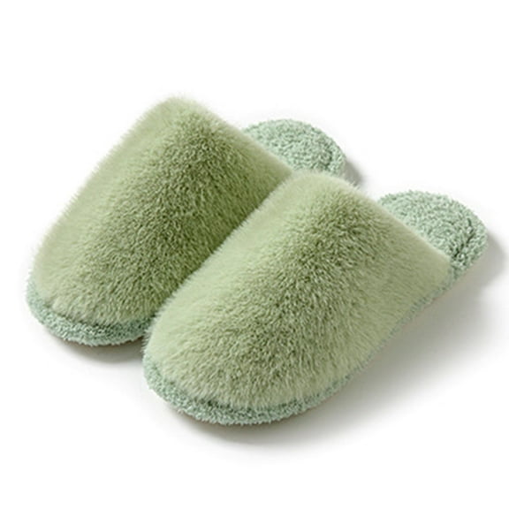 CHUMUD Women's Fuzzy Slip-on Slippers Warm Cozy Soft Bedroom Silent Slippers Lightweight Memory Foam Indoor House Shoes