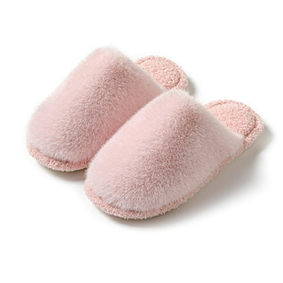 CHUMUD Women's Fuzzy Slip-on Slippers Warm Cozy Soft Bedroom Silent Slippers Lightweight Memory Foam Indoor House Shoes