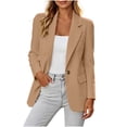 thumbnail image 1 of CHUMUD Women's One Button Blazer Lapel Collar Long Sleeve Suit Jacket with Pockets Casual Business Office Spring Fall Outfits, S-3XL, 1 of 6