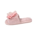 thumbnail image 1 of CHUMUD Women's Open Toe House Slippers Floral Inlay Plush Slippers Winter Fluffy Slip On Bedroom Shoes Indoor Outdoor, 1 of 9