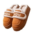 thumbnail image 1 of CHUMUD Women's Platform Slippers Mini Boots Letter Print with Plush Fleece Lining Fuzzy Slippers for Women Slip on Clogs, 1 of 5