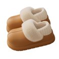 thumbnail image 1 of CHUMUD Women's Platform Slippers with Furry Collar - Plush Lined Winter Mules, Warm Non-Slip Indoor Outdoor House Shoes, 1 of 8