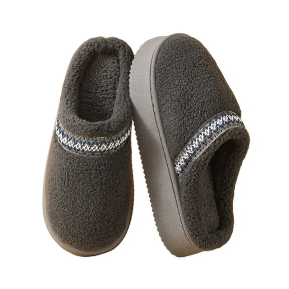 CHUMUD Women's Platform Slippers with Plush Fleece Lining - Braided Fuzzy Mini Boots Slip-On Clogs for Indoor Comfort