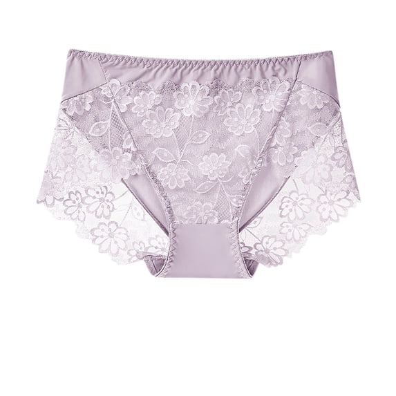 CHUMUD Women's Plus Size Underwear High Waisted Panties Full Coverage Lace Briefs