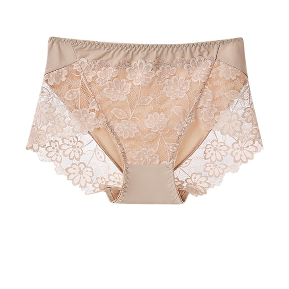CHUMUD Women's Plus Size Underwear High Waisted Panties Full Coverage Lace Briefs