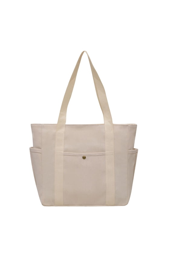 Women's Spring Summer Canvas Tote Bag - Large Unlined Lightweight Shoulder Bag for Commute, Travel & Casual