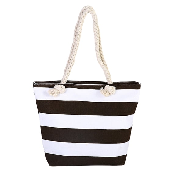 CHUMUD Women's Striped Canvas Beach Bag - Thick Rope Handles, Large Tote for Pool, Shopping & Vacation