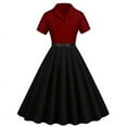 thumbnail image 1 of CHUMUD Women's Vintage Midi Shirt Dress Cocktail Dress with Belt, 1 of 4