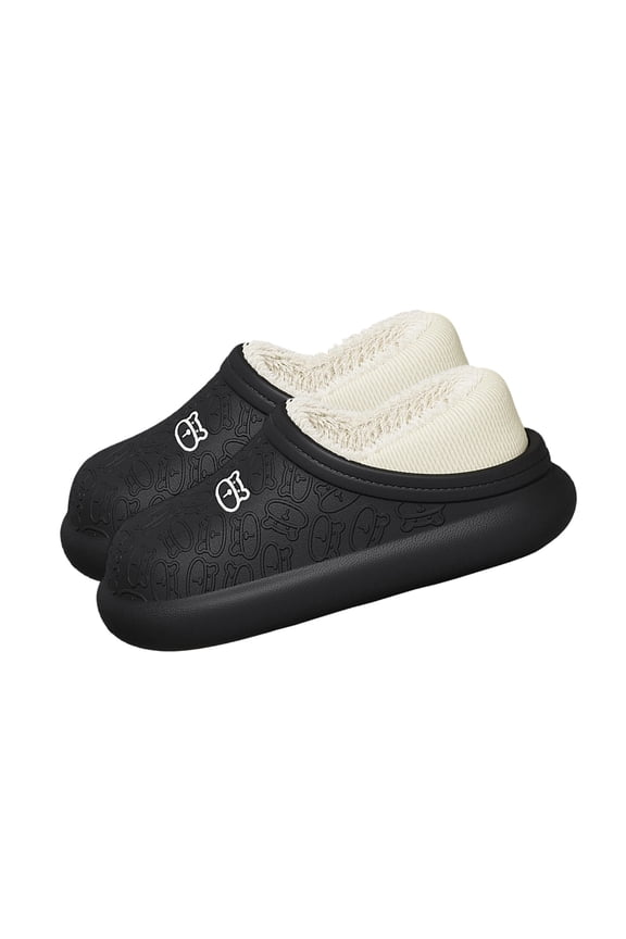 Women's Warm Fleece Lined Slippers, Waterproof Anti-Slip EVA Clogs with Low Heel Wrap, Cozy Indoor Outdoor Winter Slide Sandals