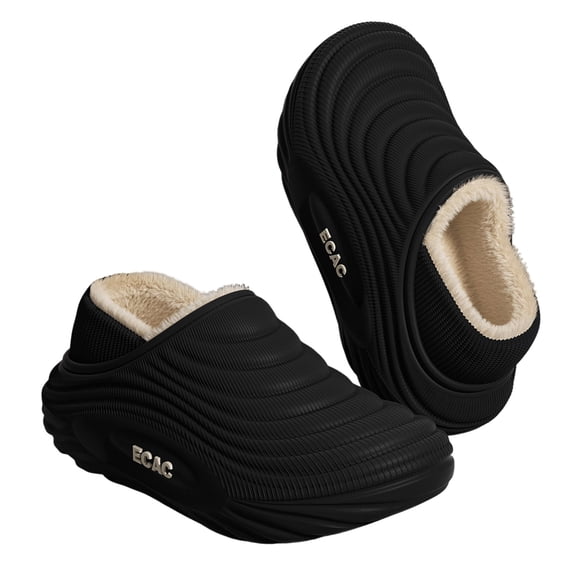 CHUMUD Women's Waterproof Closed-Back Slippers - Faux Fur Accent & Plush Fleece Lining, Fashion Winter House Shoes